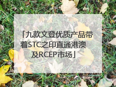 九款文登优质产品带着STC之印直通港澳及RCEP市场