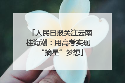 人民日报关注云南桂海潮：用高考实现“摘星”梦想