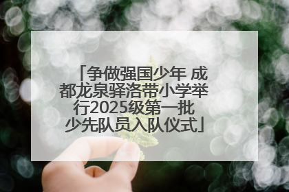 争做强国少年 成都龙泉驿洛带小学举行2025级第一批少先队员入队仪式