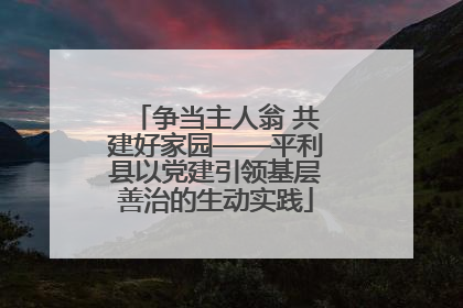 争当主人翁 共建好家园——平利县以党建引领基层善治的生动实践