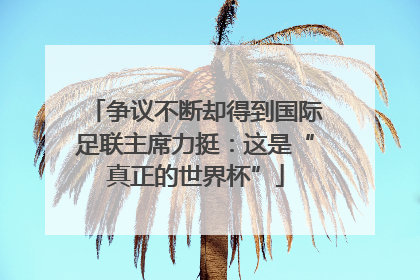 争议不断却得到国际足联主席力挺：这是“真正的世界杯”