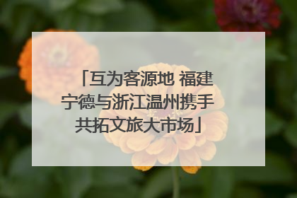 互为客源地 福建宁德与浙江温州携手共拓文旅大市场