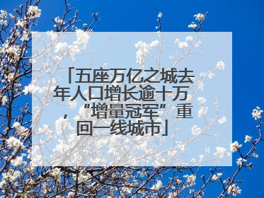 五座万亿之城去年人口增长逾十万，“增量冠军”重回一线城市