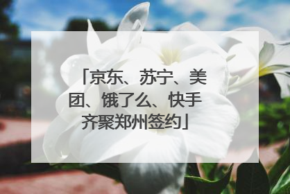 京东、苏宁、美团、饿了么、快手齐聚郑州签约