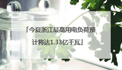 今夏浙江最高用电负荷预计将达1.33亿千瓦