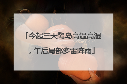 今起三天鹭岛高温高湿，午后局部多雷阵雨