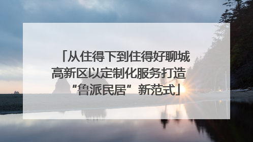 从住得下到住得好聊城高新区以定制化服务打造“鲁派民居”新范式