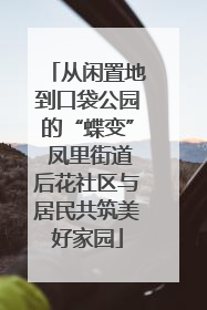 从闲置地到口袋公园的“蝶变” 凤里街道后花社区与居民共筑美好家园