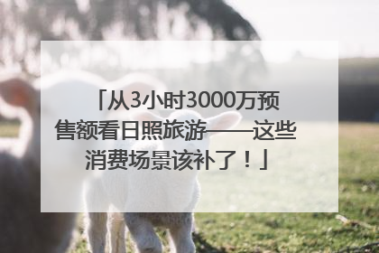 从3小时3000万预售额看日照旅游——这些消费场景该补了！