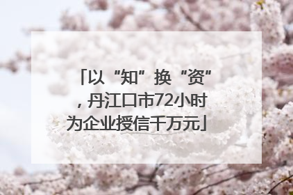 以“知”换“资”，丹江口市72小时为企业授信千万元