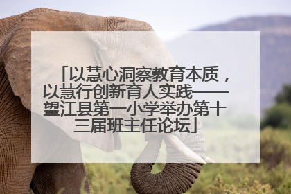 以慧心洞察教育本质，以慧行创新育人实践——望江县第一小学举办第十三届班主任论坛