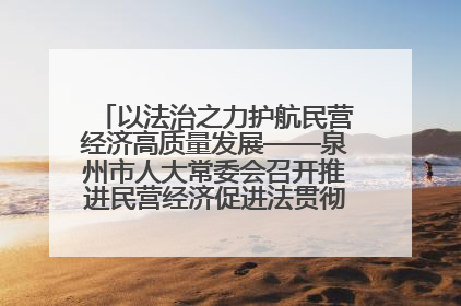 以法治之力护航民营经济高质量发展——泉州市人大常委会召开推进民营经济促进法贯彻实施座谈会