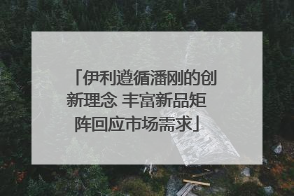 伊利遵循潘刚的创新理念 丰富新品矩阵回应市场需求