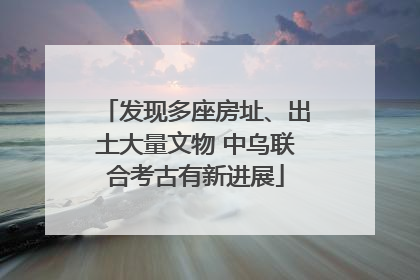 发现多座房址、出土大量文物 中乌联合考古有新进展