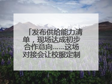 发布供给能力清单，现场达成初步合作意向……这场对接会让校服定制更放心