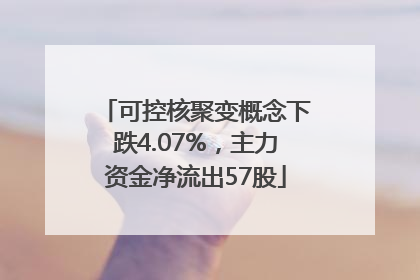可控核聚变概念下跌4.07%，主力资金净流出57股