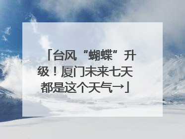 台风“蝴蝶”升级！厦门未来七天都是这个天气→