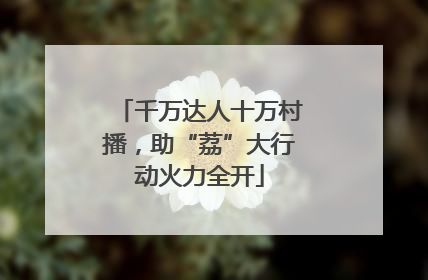 千万达人十万村播，助“荔”大行动火力全开