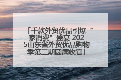 千款外贸优品引爆“家消费”盛宴 2025山东省外贸优品购物季第三期圆满收官