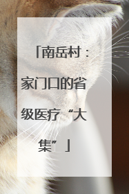 南岳村：家门口的省级医疗“大集”