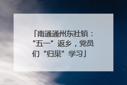 南通通州东社镇：“五一”返乡，党员们“归巢”学习