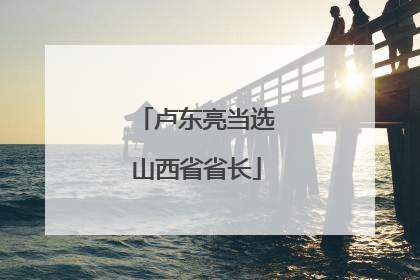 卢东亮当选山西省省长