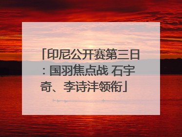印尼公开赛第三日：国羽焦点战 石宇奇、李诗沣领衔