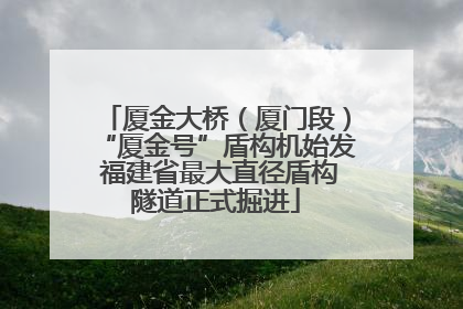 厦金大桥（厦门段）“厦金号”盾构机始发 福建省最大直径盾构隧道正式掘进