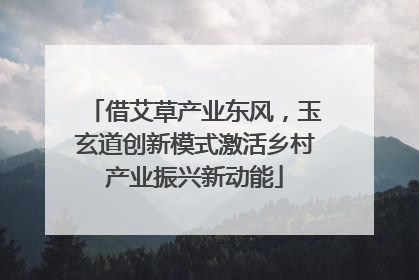 借艾草产业东风，玉玄道创新模式激活乡村产业振兴新动能