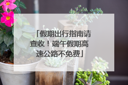 假期出行指南请查收！端午假期高速公路不免费