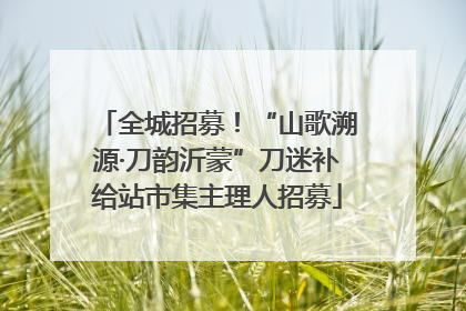 全城招募！“山歌溯源·刀韵沂蒙”刀迷补给站市集主理人招募