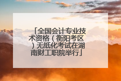 全国会计专业技术资格（衡阳考区）无纸化考试在湖南财工职院举行