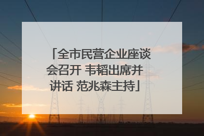 全市民营企业座谈会召开 韦韬出席并讲话 范兆森主持