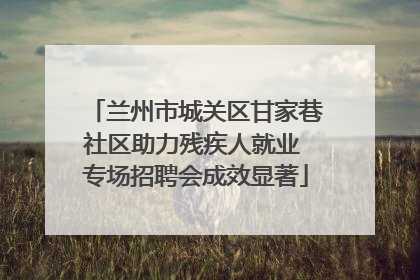 兰州市城关区甘家巷社区助力残疾人就业 专场招聘会成效显著