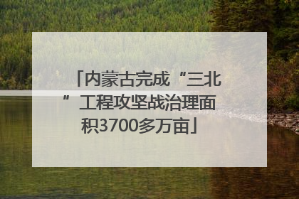 内蒙古完成“三北”工程攻坚战治理面积3700多万亩