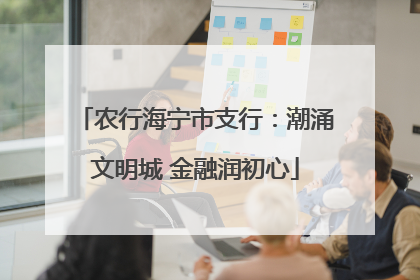 农行海宁市支行：潮涌文明城 金融润初心