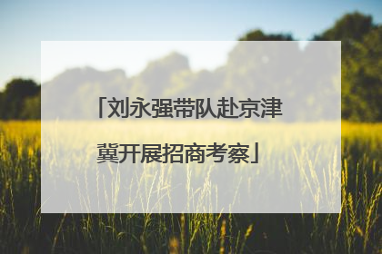 刘永强带队赴京津冀开展招商考察