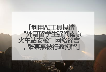 利用AI工具捏造 “外籍留学生强闯南京火车站安检”网络谣言，张某燕被行政拘留