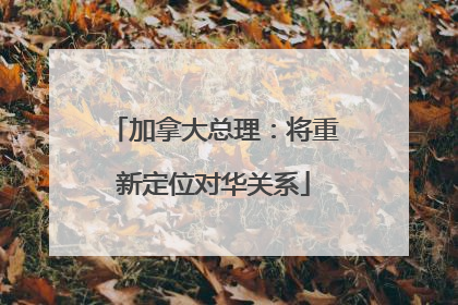 加拿大总理：将重新定位对华关系