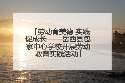劳动育美德 实践促成长——岳西县包家中心学校开展劳动教育实践活动