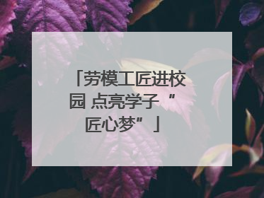 劳模工匠进校园 点亮学子“匠心梦”