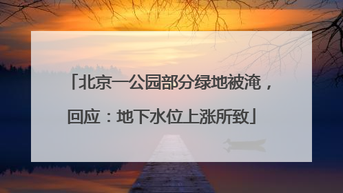 北京一公园部分绿地被淹，回应：地下水位上涨所致