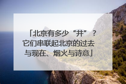 北京有多少“井”？它们串联起北京的过去与现在、烟火与诗意