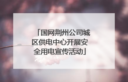 国网荆州公司城区供电中心开展安全用电宣传活动