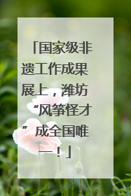 国家级非遗工作成果展上，潍坊“风筝怪才”成全国唯一！