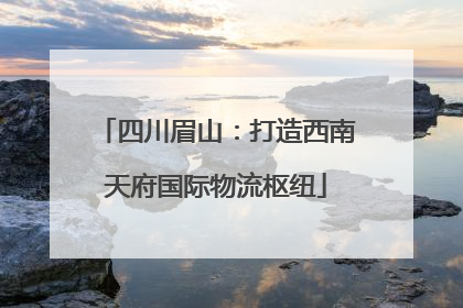 四川眉山：打造西南天府国际物流枢纽