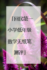 回民第一小学低年级数学无纸笔测评