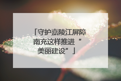 守护嘉陵江屏障 南充这样推进“美丽建设”