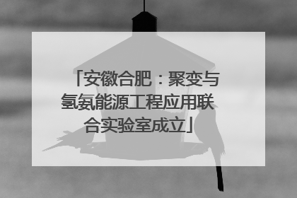 安徽合肥：聚变与氢氨能源工程应用联合实验室成立