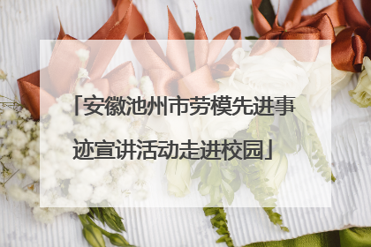 安徽池州市劳模先进事迹宣讲活动走进校园
